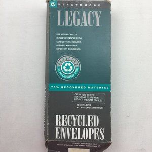 Strathmore Legacy Recycled Envelopes Glacier White Natural Surface #10 Letter Si